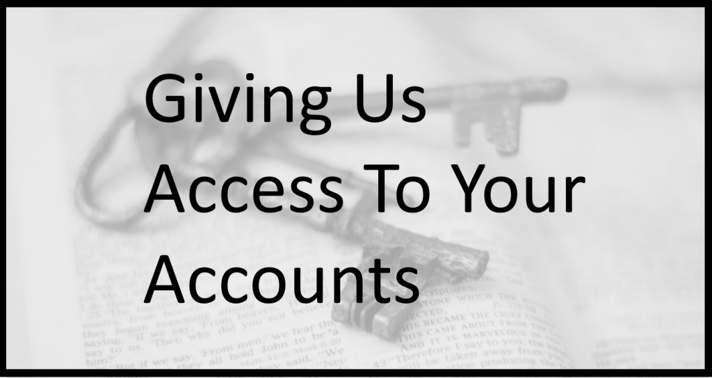 Giving us access to your accounts